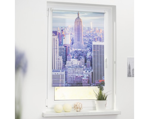 Klemmrollo Lichtblick ohne Bohren New York blau 70x150 cm inkl. Klemmträger