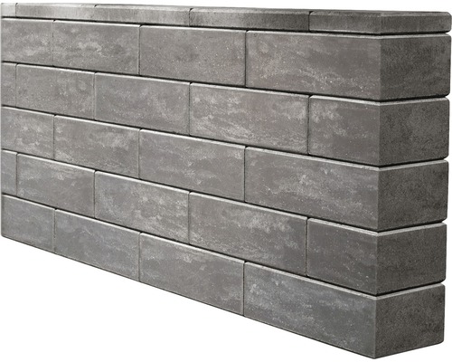 Mauer aus Betonsteinen