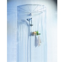 Duschspinne Spirella Ombrella mit Gestänge und Duschvorhang 200x170 cm Klar-thumb-0