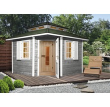 Saunahaus Weka Kurikka inkl. 7,5 kW Ofen u.digitaler Steuerung mit Holztüre und Isolierglas wärmegedämmt