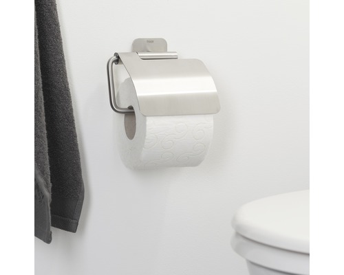 Toilettenpapierhalter mit Deckel und Toilettenpapierrolle