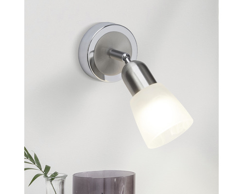 Wandleuchte mit beweglichem Spot und Glasabdeckung