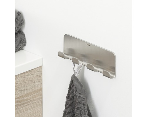 Tiger Handtuchhalter aus Edelstahl mit vier Haken zur Wandmontage