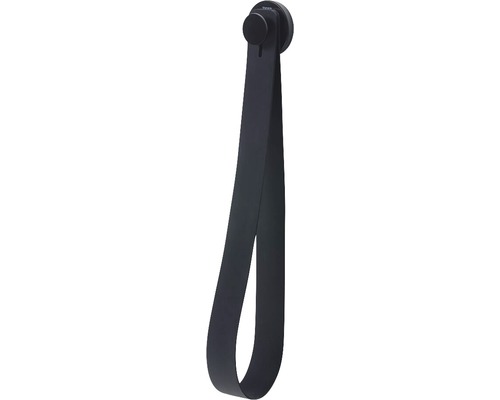 Schwarzer Handtuchhalter mit Schlaufe zur Wandmontage