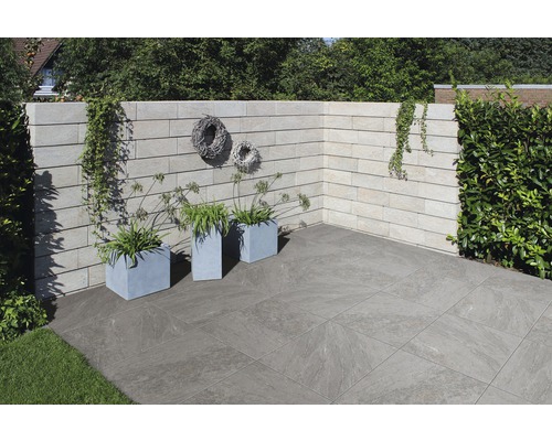 Beton Terrassenplatte 2in1 Kombiplatte iStone Duocera quarzit 60 x 60 x 4 cm