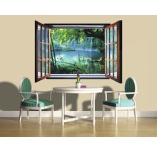 Fototapete Vlies 1937 VEZ4XL Fenster Wasserfall 2-tlg. 201 x 145 cm
