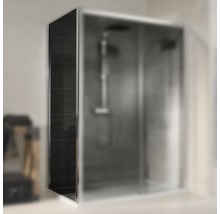 Eckdusche mit Rahmen und Glasschiebetür