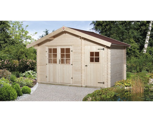 Gartenhaus weka 253 Gr. 2 inkl. Fußboden 420 x 310 cm natur Holzgartenhaus mit Doppeltür und Einzeltür im Garten
