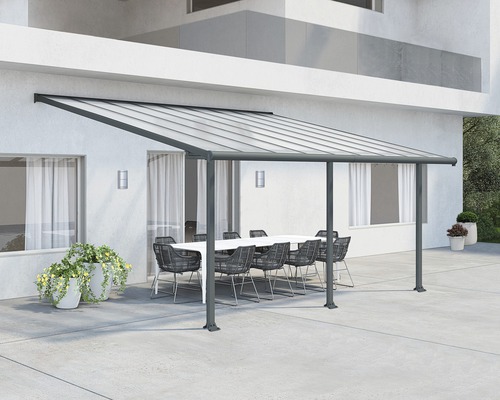 Terrassenüberdachung Palram – Canopia Olympia 3x5.4 546 x 295 cm RAL7016 grau