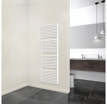 Badezimmer mit einem weißen Heizkörper für Handtücher an der Wand