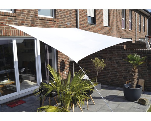 PeddyShield Vierecksonnensegel 3,0 x 4,0 m, aus wasser- und windabweisenden PES 200 g/m², weiß