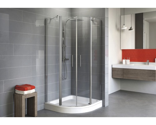 Runddusche mit Drehtür SCHULTE Alexa Style 2.0 ExpressPlus 90 x 90 cm Profil aluminium Klarglas schmutzabweisende Glasbeschichtung Türanschlag links Türanschlag rechts