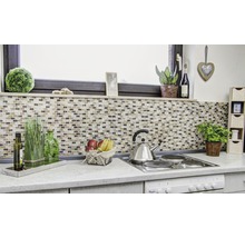 Glasmosaik mit Naturstein XIC B1153 braun/beige 30x28,5 cm