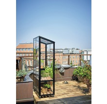 Gewächshaus JULIANA City Greenhouse 4 mm Sicherheitsglas rollbar 80 x 40 cm schwarz-thumb-12