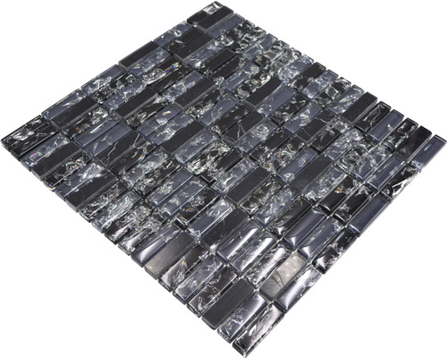 Mosaikfliese aus Glas und Naturstein