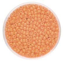 Orange Rocailles Perlen in einer Dose