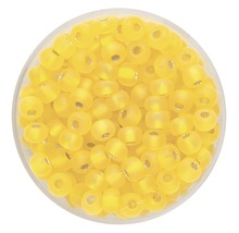 Rocailles Silbereinzug matt gelb 4,5 mm