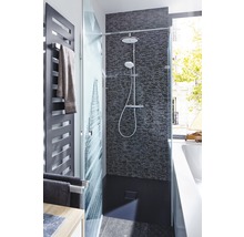 Glasmosaik Crystal mit Naturstein XIC V1328 schwarz 29,8x30,5 cm
