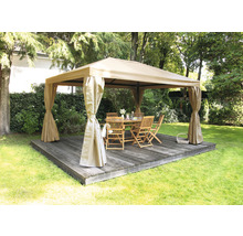 Pavillon Garden Place Deluxe 3 x 4 x 2,7 m Polyester taupe inkl. 4 Seitenteilen und 4 Moskitonetze-thumb-1 Pavillon Garden Place Deluxe 3 x 4 x 2,7 m Polyester taupe inkl. 4 Seitenteilen und 4 Moskitonetze-thumb-1