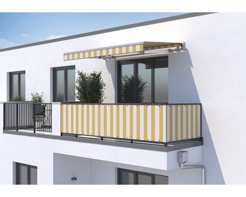 SOLUNA Balkonverkleidung H:75 cm Dessin 1012 (Meterware) Balkon mit Markise und Sichtschutz