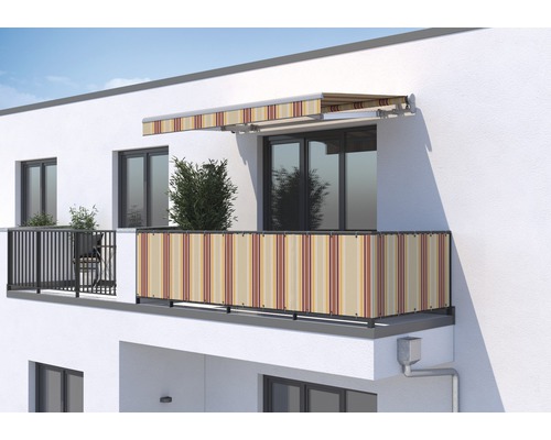 SOLUNA Balkonverkleidung H:75 cm Dessin 8430 (Meterware) Balkon mit Markise und Sichtschutz