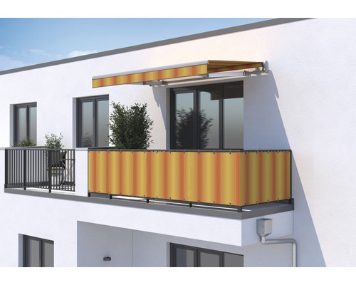 SOLUNA Balkonverkleidung H:75 cm Dessin 320180 (Meterware) Balkon mit Markise und Sichtschutz