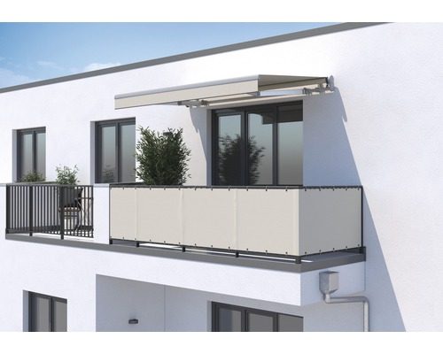 SOLUNA Balkonverkleidung H:75 cm Dessin 320930 (Meterware) Balkon mit Markise und Sichtschutz