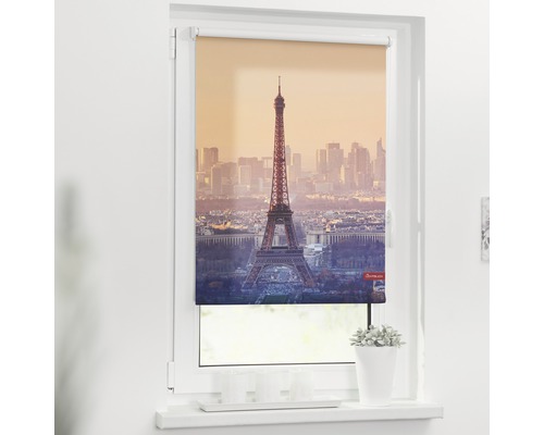 Klemmrollo Lichtblick ohne Bohren Eiffelturm 100x150 cm inkl. Klemmträger