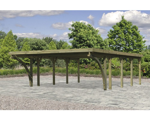 Holz Carport mit Flachdach im Außenbereich