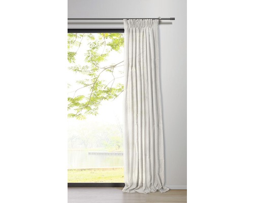 Vorhang mit Gardinenband dot weiß 135x245 cm