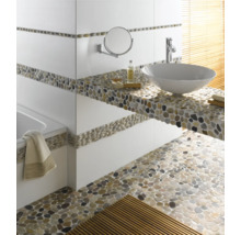Flusskieselmosaik XKS 404 geschnitten mix braun/beige/grau