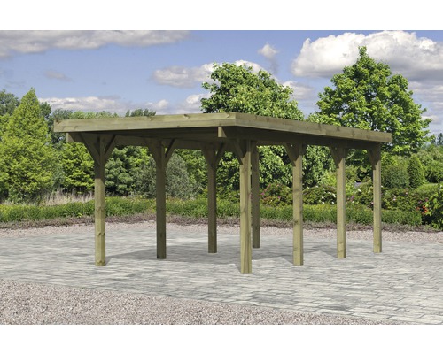 Holzcarport mit Flachdach für den Außenbereich