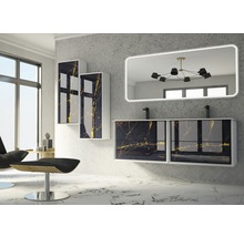 Waschtischunterschrank Baden Haus Bellagio BxHxT 70 x 51 cm x 46 cm Frontfarbe schwarz glanz-thumb-1