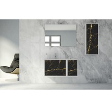 Modernes Badezimmer mit Waschbeckenunterschrank, Spiegelschrank und Spiegel