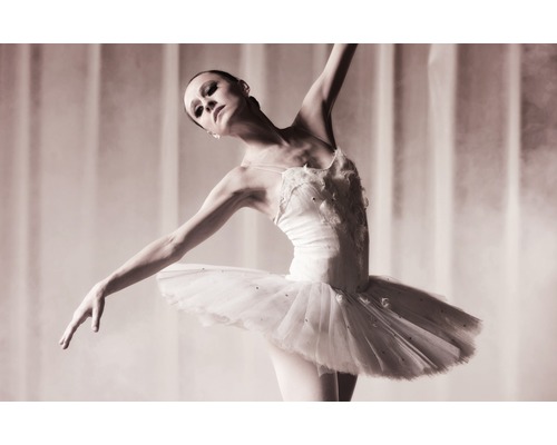 Eine Ballerina in Pose mit Tutu.