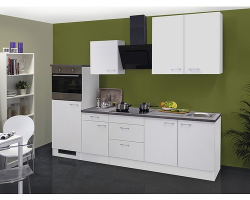 Flex Well Küchenzeile mit Geräten Lucca 270 cm Frontfarbe weiß matt Korpusfarbe weiß zerlegt-0