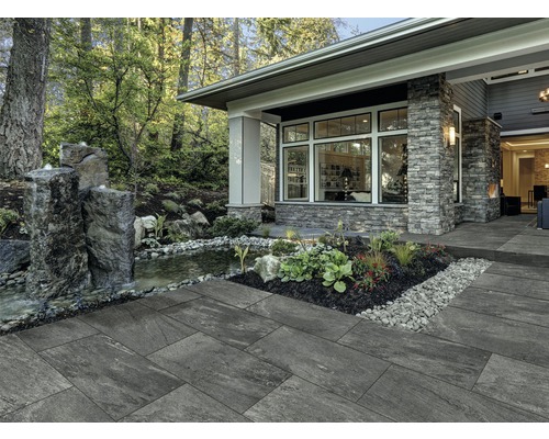 FLAIRSTONE Feinsteinzeug Terrassenplatte Monte Polare granit-grau rektifizierte Kante 80 x 40 x 3 cm-0