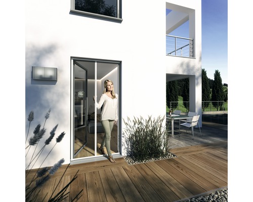 Magnetisches Fliegengitter Für Türen – 125x250 Cm, Selbstklebend, Grau, Ohne Bohren