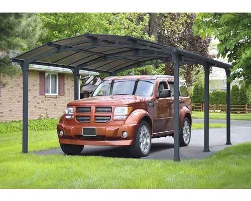 Einzelcarport Palram – Canopia Arcadia 5000 inkl. Regenrinne 359 x 507 cm anthrazit