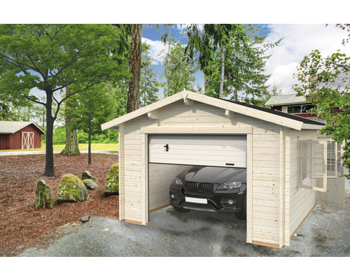 Einzelgarage Palmako Roger 19,0 m² mit Sektionaltor 360 x 550 cm natur-0