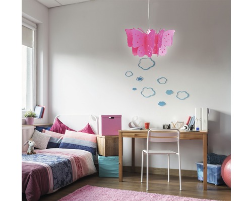 Kinderzimmerleuchte Ø 460 mm Vlinder pink ohne Fassung + Aufhängung