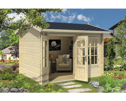 Gartenhaus Alex mit Fußboden 340 x 308,3 cm natur Gartenhaus Alex mit Fußboden 340 x 308,3 cm natur
