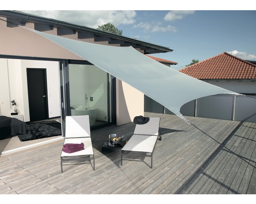 Windhager Quardratsonnensegel 3,6 x 3,6 m, aus wasser- und windabweisenden PES 180 g/m², silbergrau