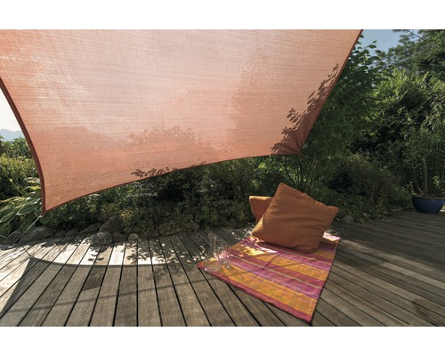 Windhager ADRIA Quadratsonnensegel 3,6 m HDPE 185 g/m² wind und wasserdurchlässig, terracotta