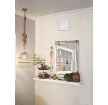 Dekorativer Wohnraum mit Lampe und Spiegel