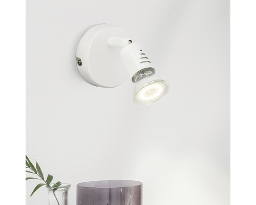 Weiße Wandleuchte mit LED-Leuchtmittel