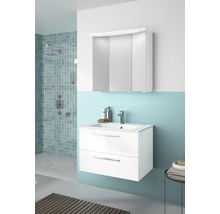 Badmöbel-Set Pelipal Kumba BxHxT 77 x 200 x 50 cm Frontfarbe weiß hochglanz mit Mineralguss-Waschtisch weiß 99.77012109