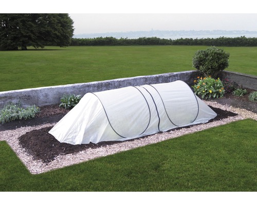 Pflanzenschutztunnel, Kälteschutz 80/150 x 250/300 x 60/80 cm weiß Gewächshaus im Gartenbeet für den Pflanzenanbau