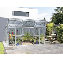 Gewächshaus Vitavia Aphrodite 11500 Einscheibensicherheitsglas/ Hohlkammerplatten 3/10 mm 275x396 cm Aluminium