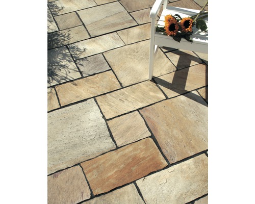 FLAIRSTONE Quarzit Terrassenplatte Milano 40 x 40 cm Stärke 1,2-2,5 cm